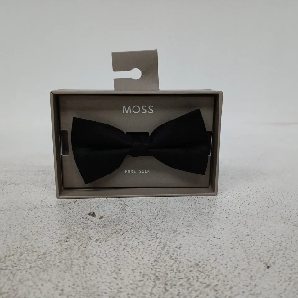 MOSS BLACK PURE SILK BOW TIE IN BOX ONE SIZE