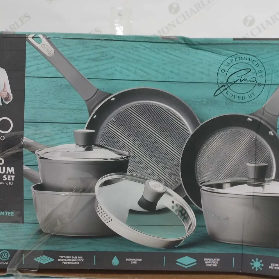 BOXED GINO D'ACAMPO 5 PEICE PAN SET 