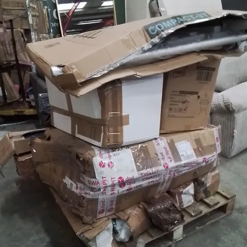 PALLET OF ASSORTED HOUSEHOLD GOODS AND PRODUCTS TO INCLUDE;TUBE TENTS,GARDEN FURNITURE SET,HEATED AIRER,CAMPING TROLLEYS