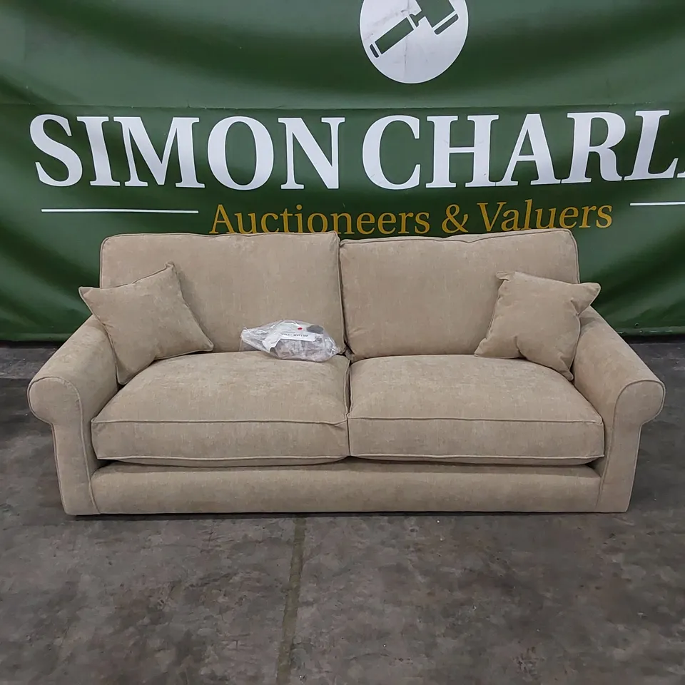 DESIGNER WILLIAM FABRIC UPHOLSTERED 3 SEATER SOFA