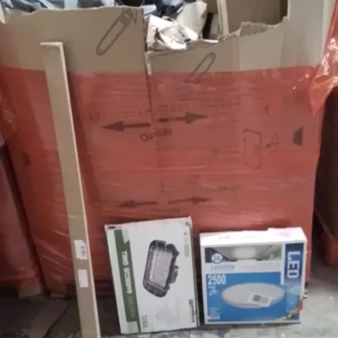 PALLET OF ASSORTED HOUSEHOLD GOODS AND PRODUCTS TO INCLUDE;LED LIGHT,BARBECUE GRILL,LED LIGHT STRIP