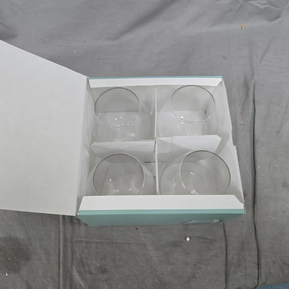 HABITAT PORTOFINO 4 STEMLESS WINE GLASSES – BOXED