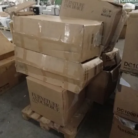 PALLET OF ASSORTED DESIGNER DINING CHAIRS AND DINING CHAIR PARTS AND PIECES