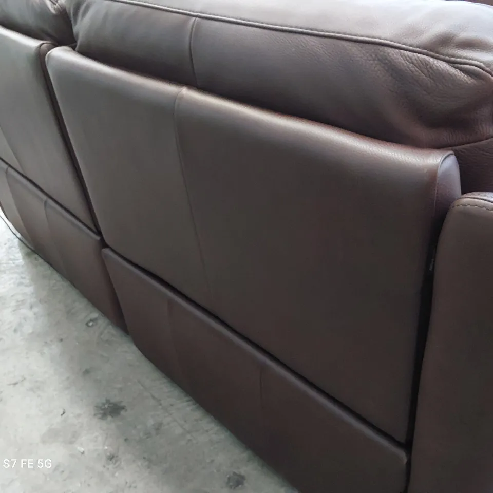 QUALITY ITALIAN DESIGNER POWER RECLINING PARMA THREE SEATER SOFA BROWN LEATHER 