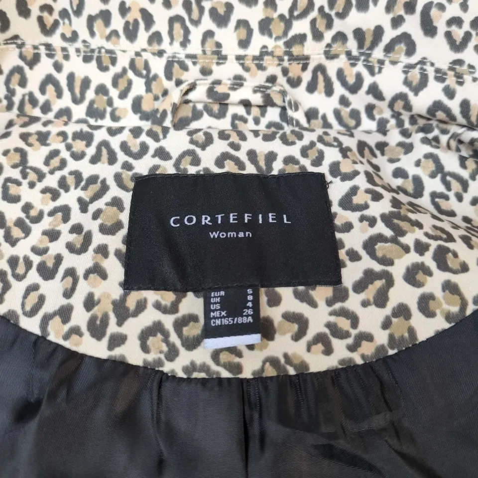 CORTEFIEL WOMEN LEOPARD PRINT LINED COAT – UK 8 (EUR S)