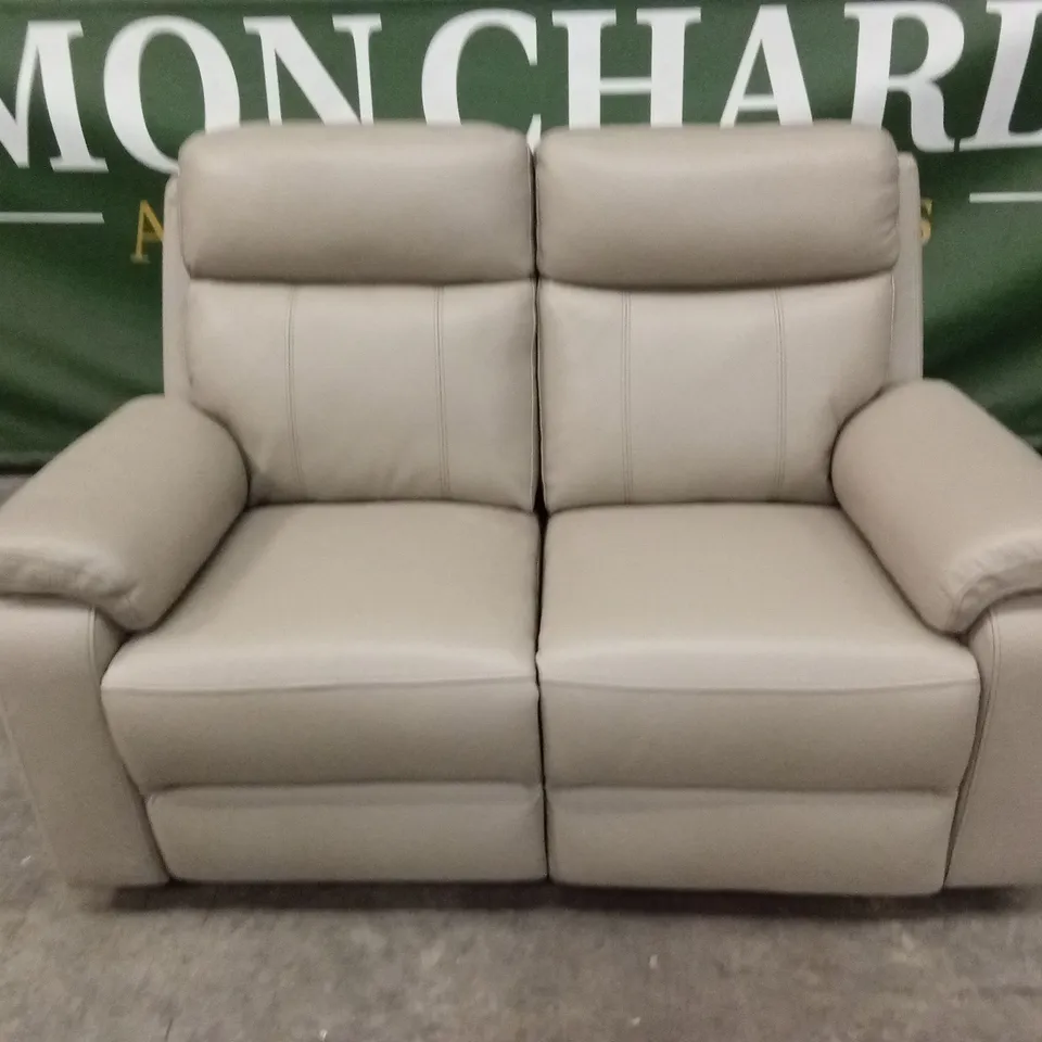 QUALITY DESIGNER QUALITY DESIGNER 2 SEATER LEATHER ELECTRIC RECLINER SOFA - TAUPE