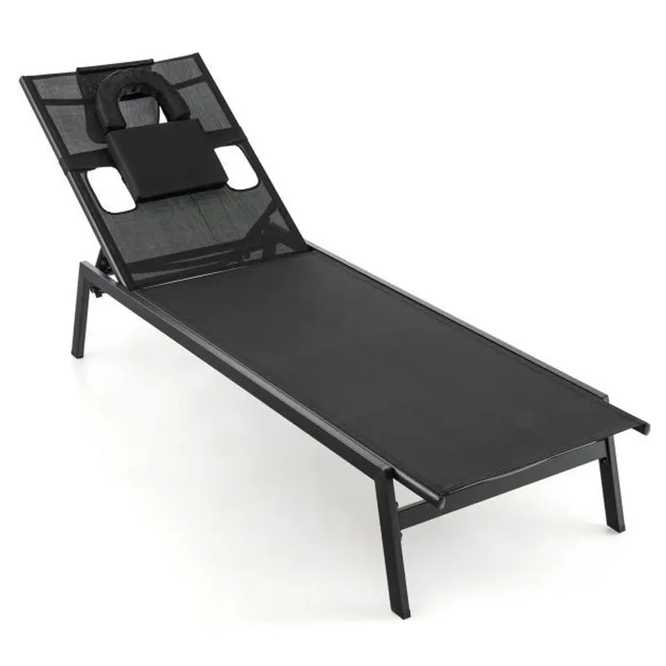 BOXED COSTWAY BLACK SUN LOUNGER