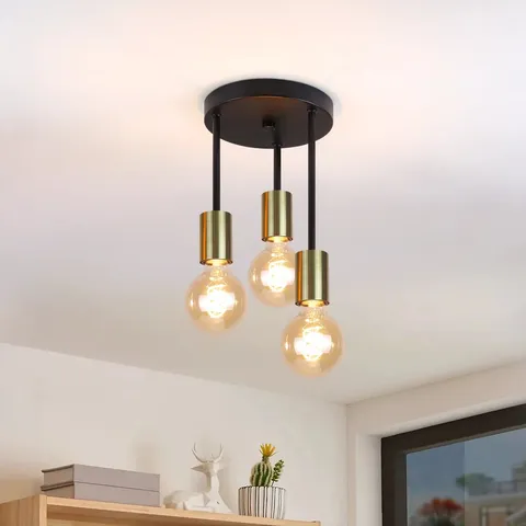 BOXED FLAVIEN 3-LIGHT 28CM FLUSH MOUNT 