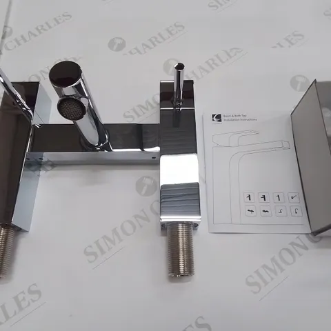 BOXED CALYPSO LUCCA 2H BATH FILLER IN CHROME - 270X230X165MM