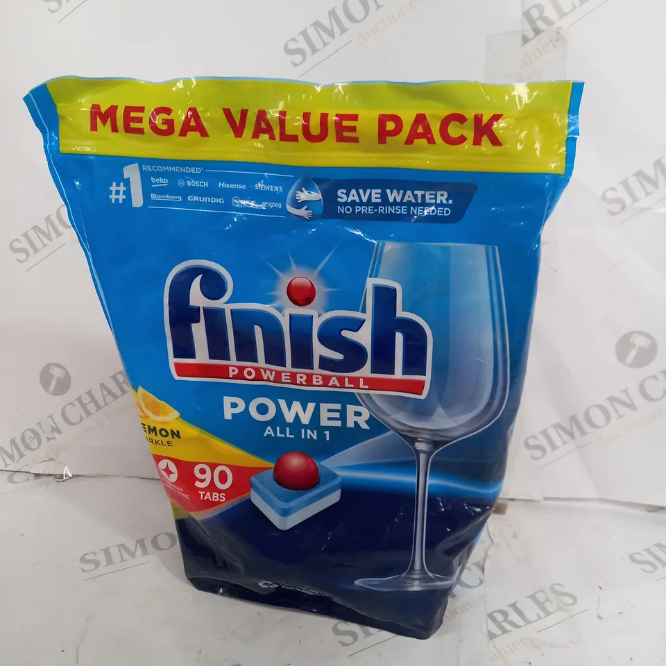 BAG OF 90 FINISH POWERBALL LEMON SPARKLE DISHWASHER TABLETS
