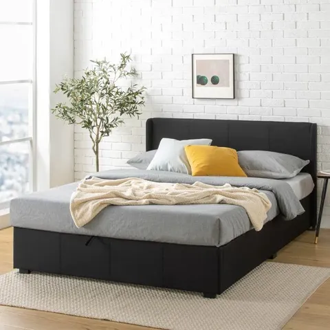 BOXED ESTELLA UPHOLSTERED OTTOMAN BED FRAME WITH HEADBOARD