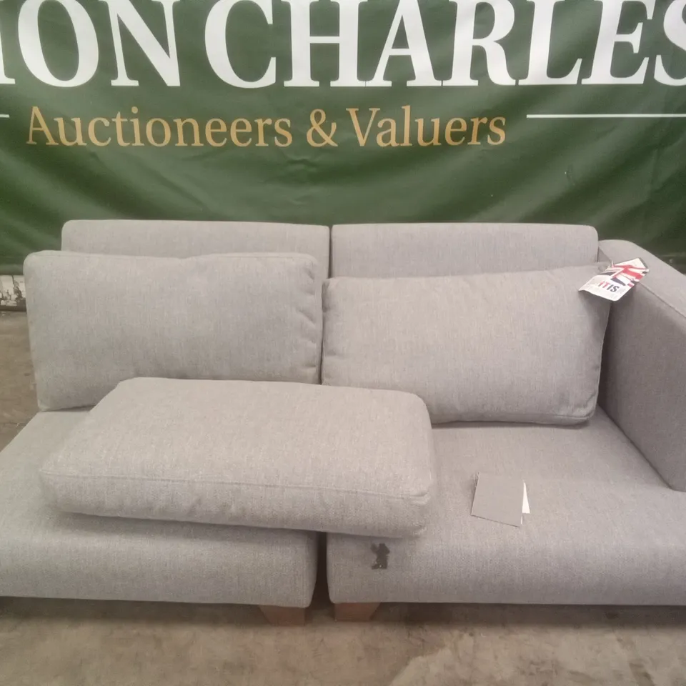 DESIGNER THE LOUNGE COMPANY MADE CENTRE & LHF SOFA - GREY FABRIC 