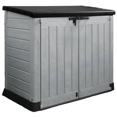 BOXED KETER STORE IT OUT MAX 1200L OUTDOOR GARDEN & WHEELIE BIN STORAGE SHED BLACK