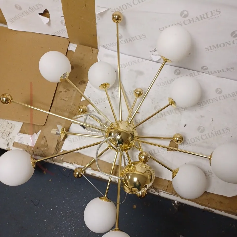 CEILING LAMP - GOLD, WHITE SHADES