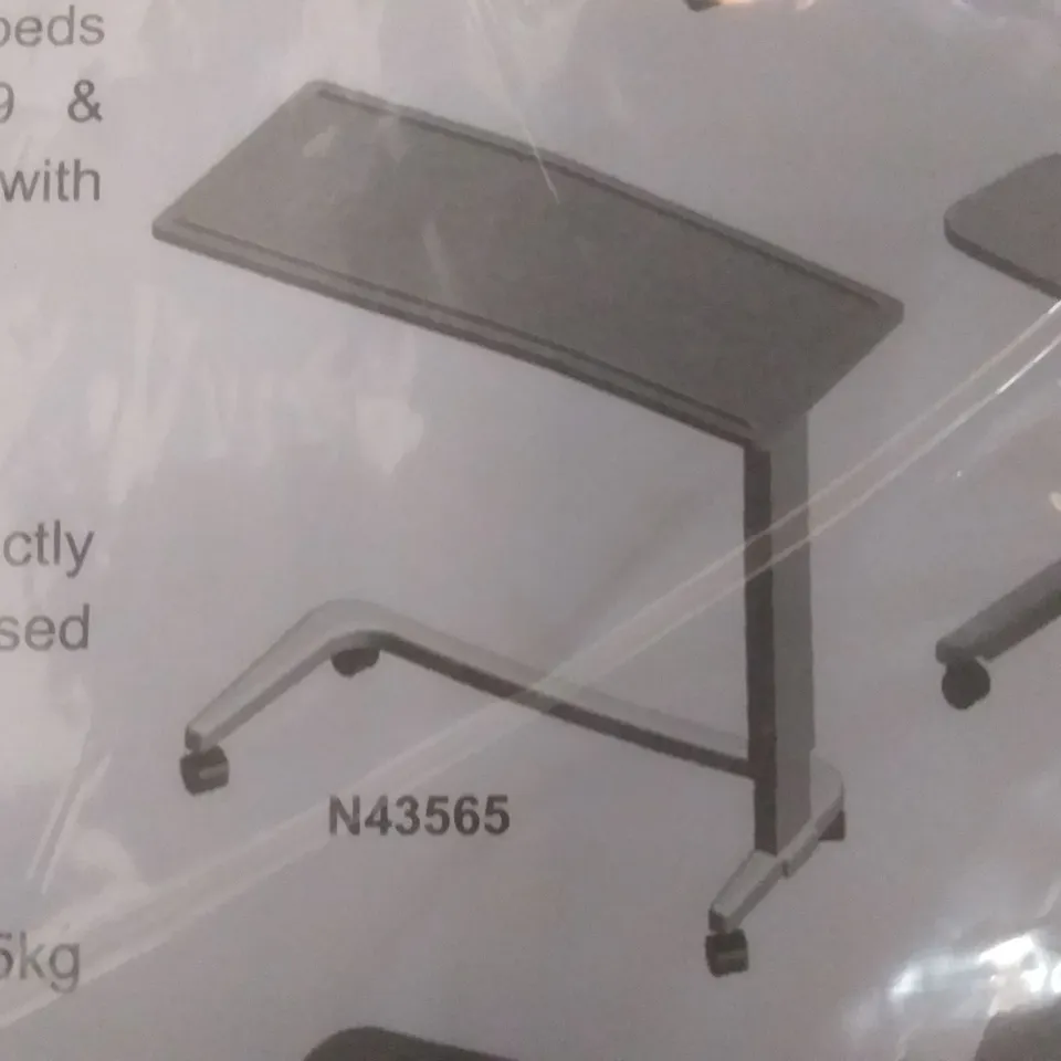 BOXED NRS HEALTHCARE N43541 EASYLIFT OVER BED TABLE BEECH TOP - STANDARD BASE