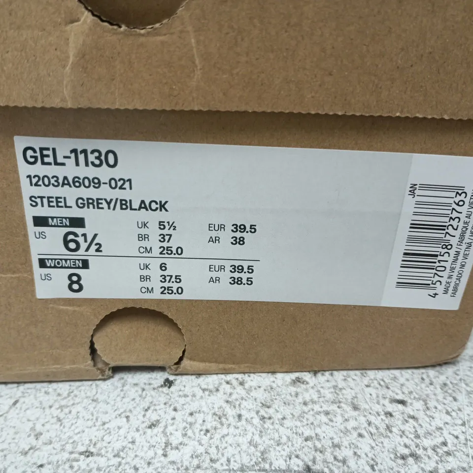 ASICS GEL-1130 STEEL GREY/BLACK MENS RUNNING SHOES UK 5.5 (US 6.5)