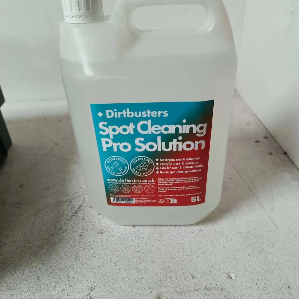 TOTE OF APPROXIMATELY 10 ASSORTED LIQUIDS TO INCLUDE: SPOT CLEANING SOLUTION 5L