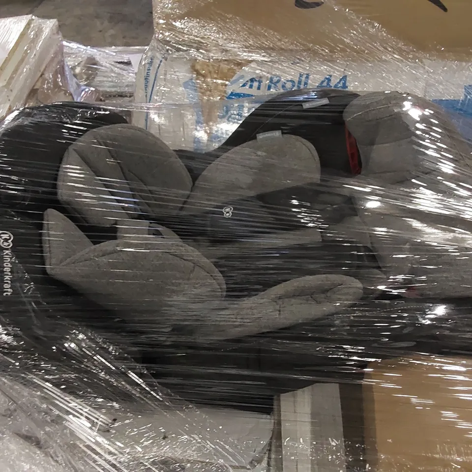 PALLET TO CONTAIN ASSORTED HOUSEHOLD ITEMS. INCLUDING TOILET SEAT, TOILET BASIN, BABY CAR SEAT, BATHROOM UNITS ETC