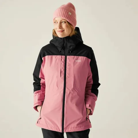BRAND NEW REGATTA WOMENS MALDEINE INSULATED WATERPROOF JACKET IN DUSTY ROSE/BLACK - UK 10