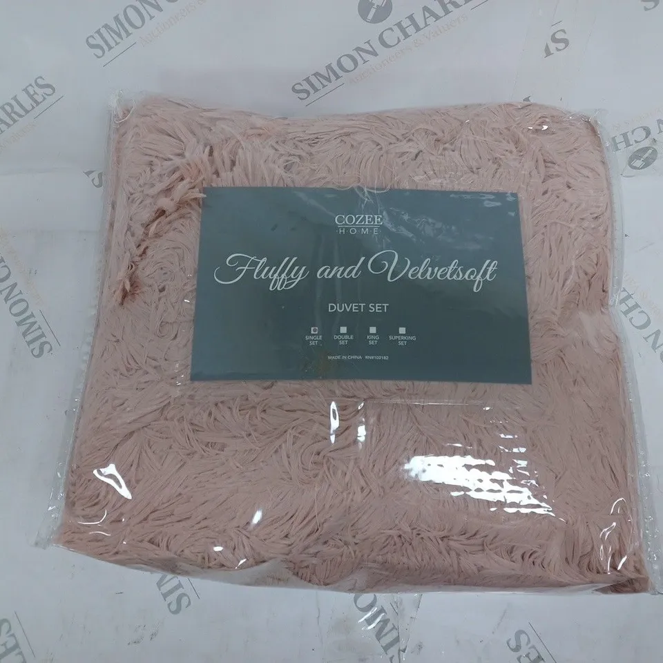 COZEE HOME FLUFFY AND VELVET SOFT 3 PIECE DUVET SET ROSE SINGLE