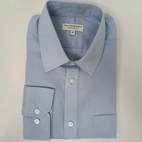 TAYLOR & WRIGHT REGULAR FIT SHIRT IN BLUE SIZE 16