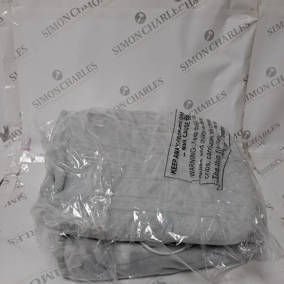 BOXED COZEE HOME VELVET SOFT HEATED BLANKET IN GREY