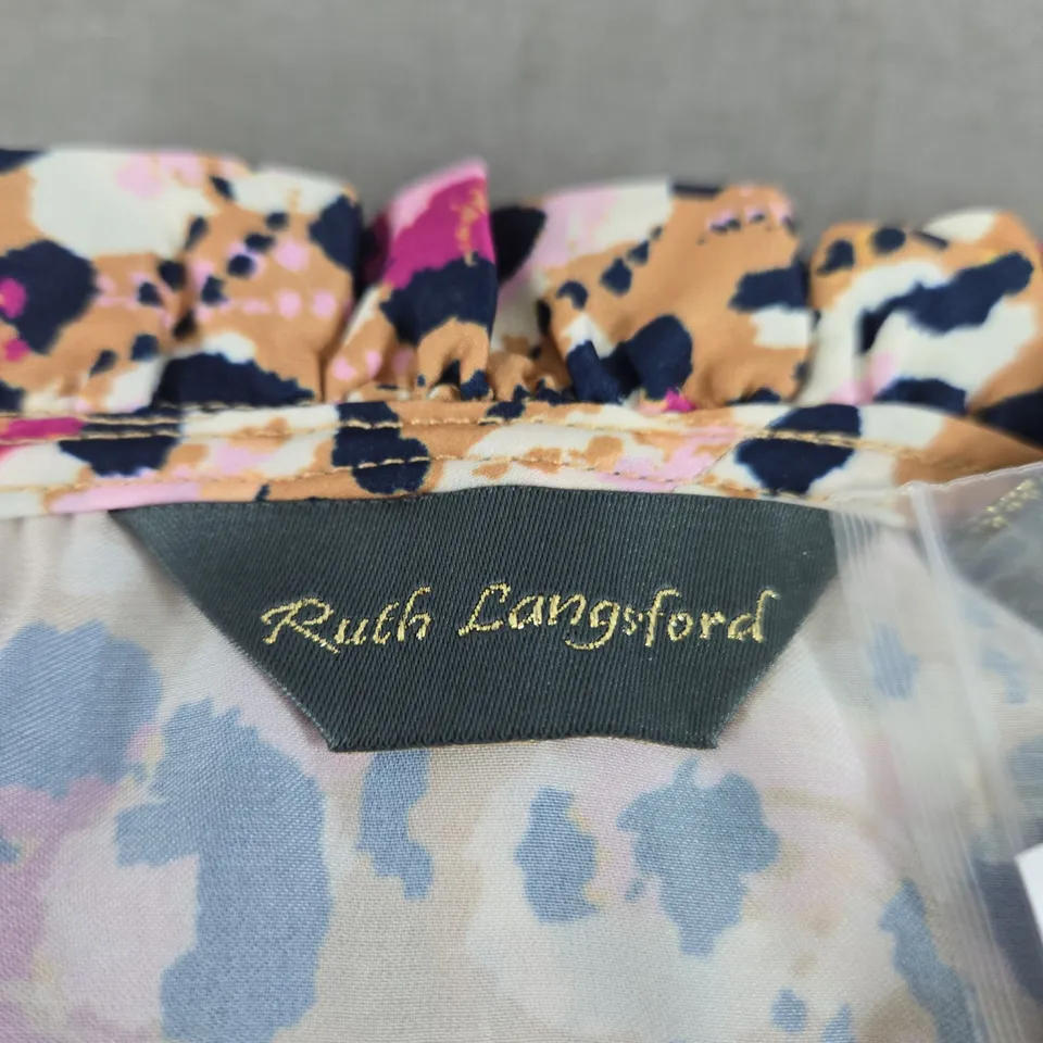 RUTH LANGFORD WOMEN'S LEOPARD PRINT MULTICOLOUR BLOUSE – UK 14 (US 10) – MADE IN CHINA