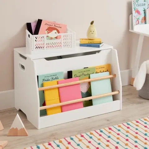 BOXED KIDS REESE BOOKCASE WITH TOY BOX - WHITE (1 BOX)