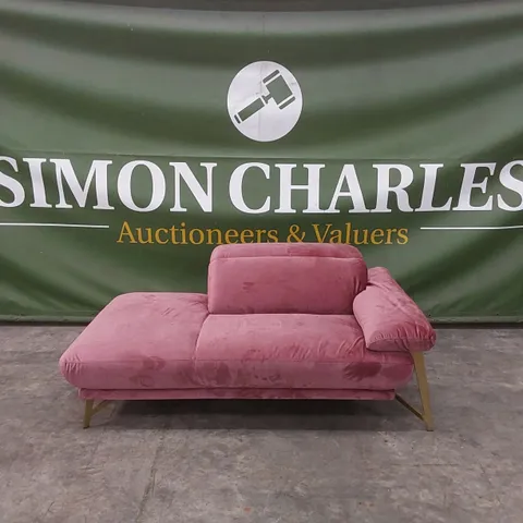QUALITY DESIGNER ITALIAN MADE ANAIS STAND ALONE CHAISE LOUNGE - PINK VELVET
