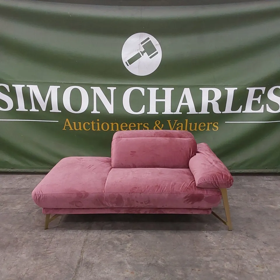 QUALITY DESIGNER ITALIAN MADE ANAIS STAND ALONE CHAISE LOUNGE - PINK VELVET