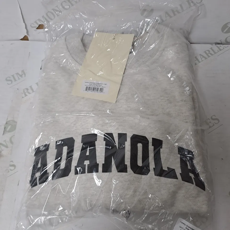 ADANOLA VARSITY OVERSIZED SWEATSHIRT IN GREY - SMALL
