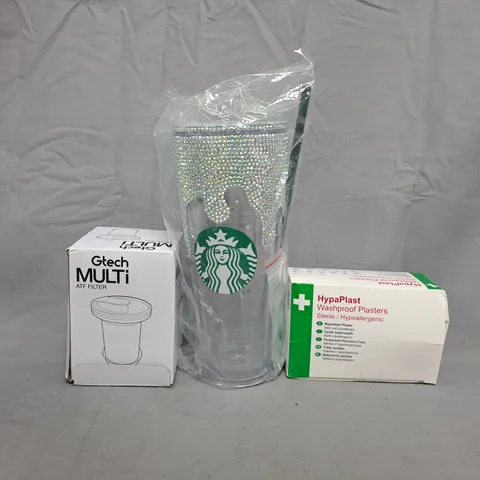 APPROXIMATELY 10 ASSORTED HOUSEHOLD ITEMS TO INCLUDE WATERPROOF PLASTERS, GTECH MULTI ATF FILTER, ETC