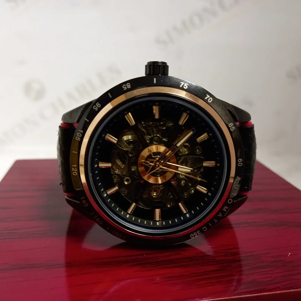 STOCKWELL SKELETON DIAL LEATHER STRAP WRISTWATCH RRP £650