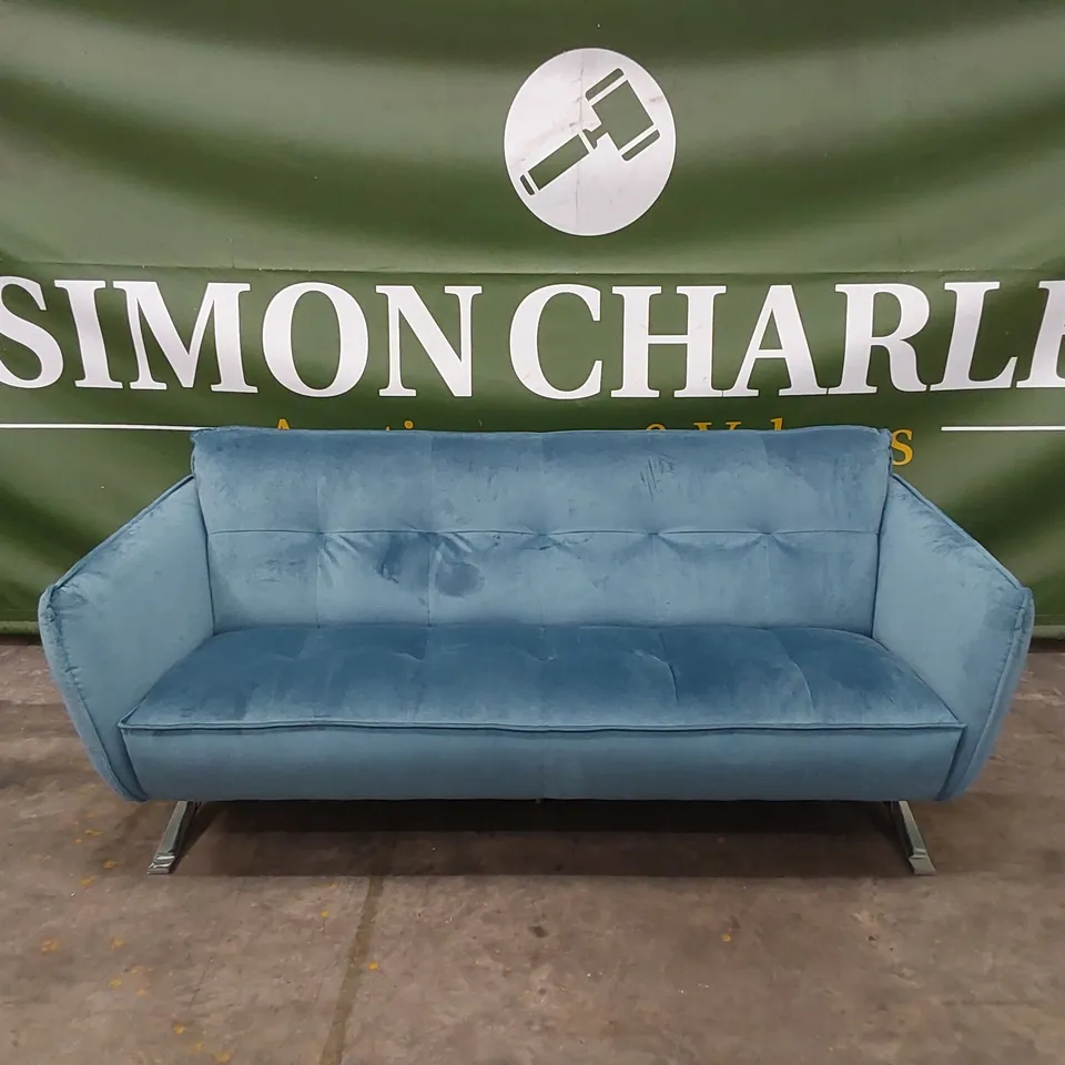 QUALITY DESIGNER ITALIAN MADE SEVILLE LARGE 3 SEATER VELVET UPHOLSTERED SOFA