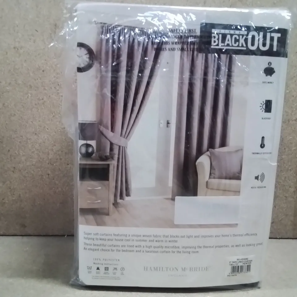 BRAND NEW HAMILTON MCBRIDE THERMAL BLACKOUT CURTAINS 350CM X 183CM (BELVEDERE)