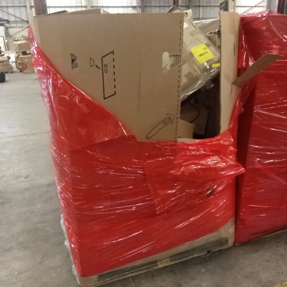 PALLET OF ASSORTED HOUSEHOLD GOODS AND PRODUCTS TO INCLUDE; TRAMPOLINE, HOLLYWOOD MAKEUP MIRROR ETC