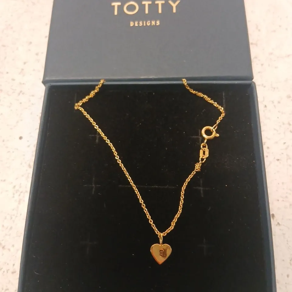 POSH TOTTY DESIGNS HEART CHARM GOLD PLATED NECKLACE STERLING SILVER