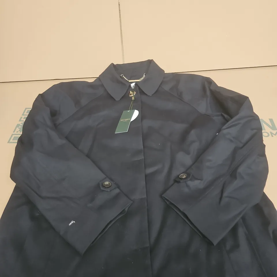 HOBBS VIVIENNE TRENCH NAVY COAT – UK 18