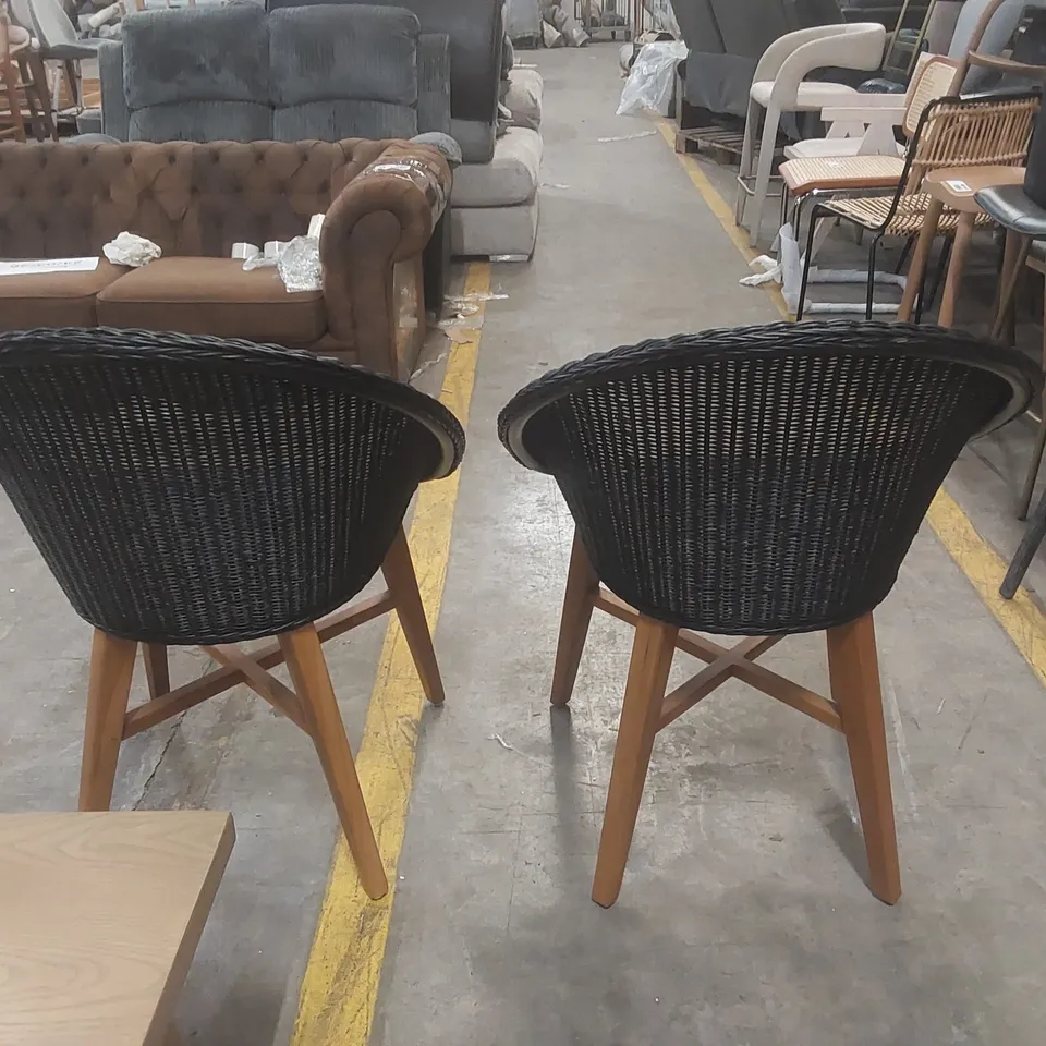 PAIR OF DESIGNER RATTAN CHAIRS