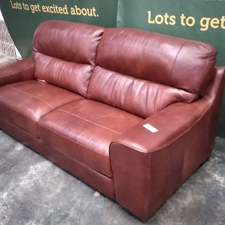 QUALITY ITALIAN DESIGNER PRATO LARGE SOFA IN RED LEATHER