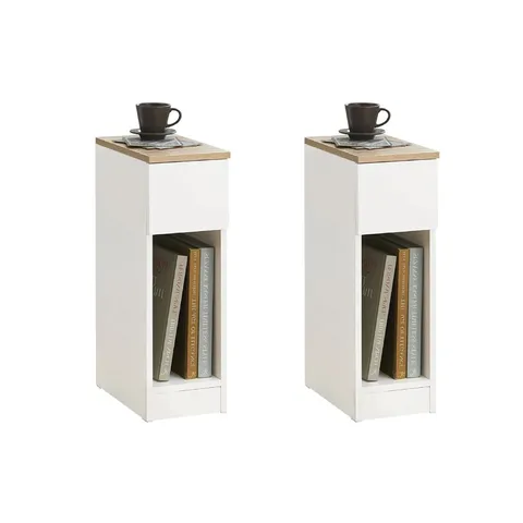 BOXED MIKHAELA 1 DRAWER BEDSIDE TABLE (SET OF 2)