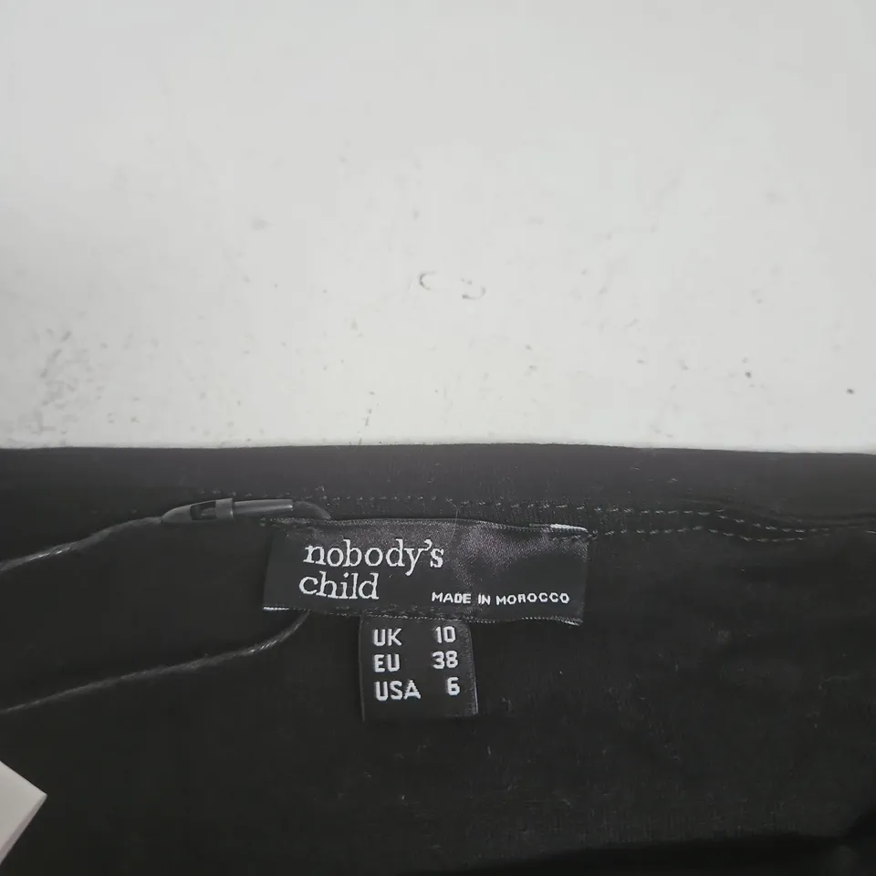 NOBODY'S CHILD BLACK SS YUKI MINI DRESS, UK 10 (EU 38, US 6)