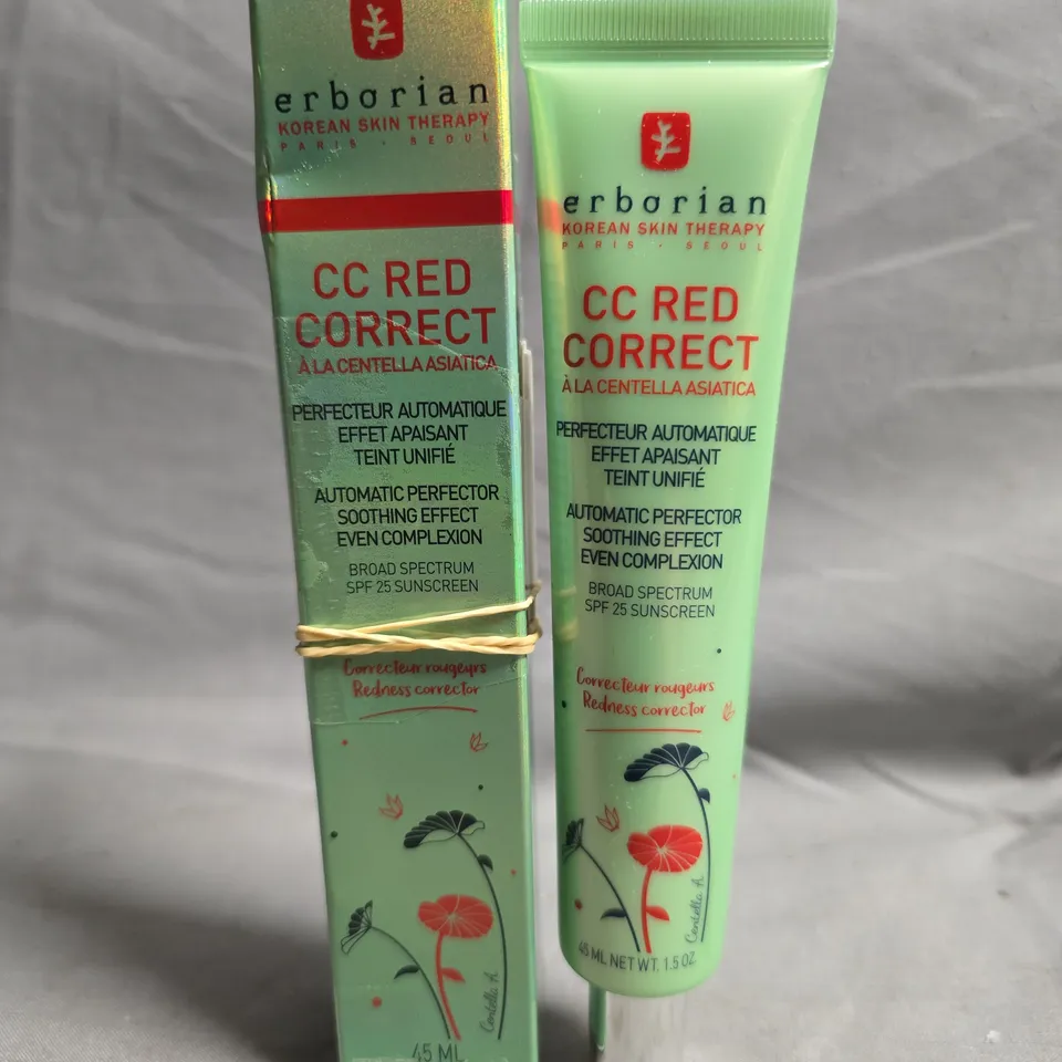 ERBORIAN CC RED CORRECT CENTELLA ASIATICA KOREAN SKINCARE CREAM, 45 ML 
