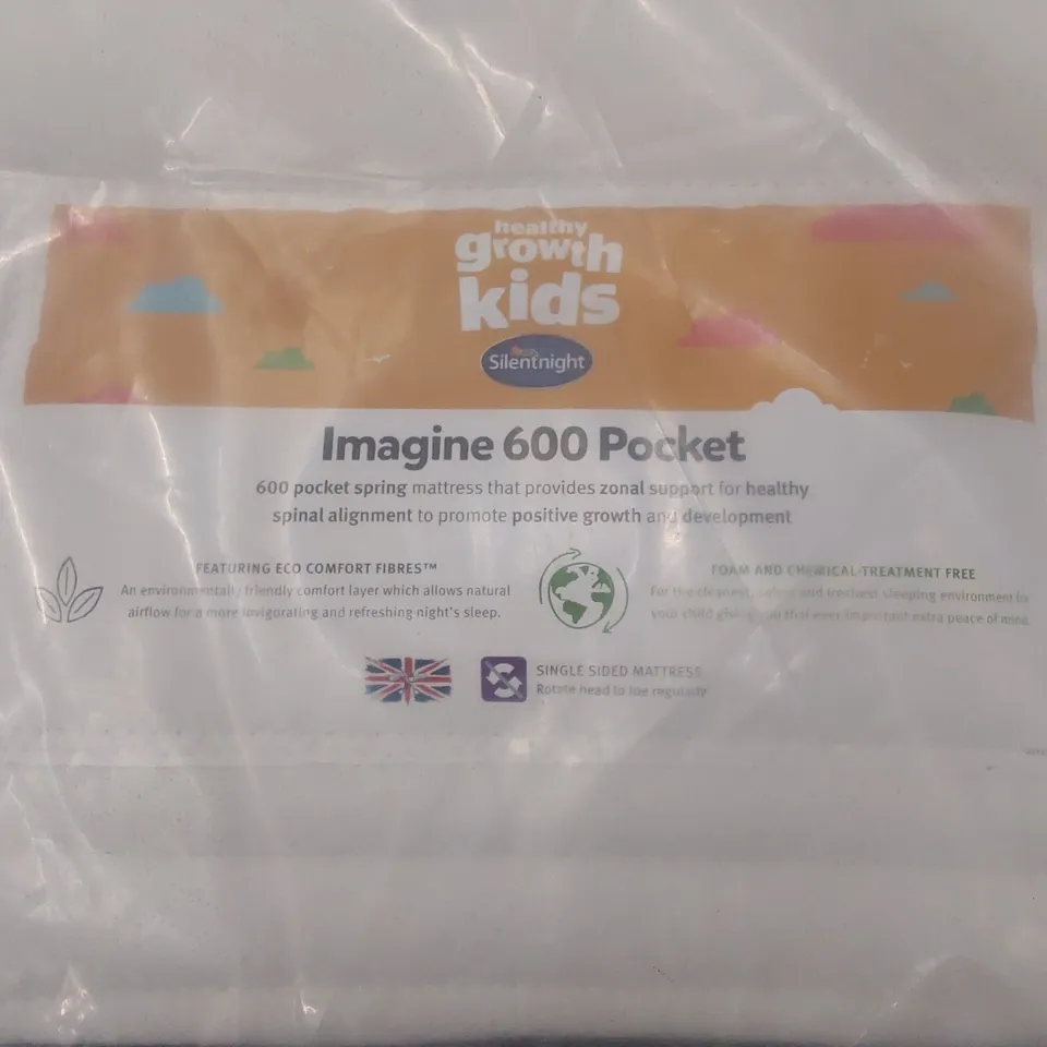 QUALITY BAGGED SILENTNIGHT 90cm SINGLE GROWTH KIDS IMAGINE 600 POCKET MATTRESS