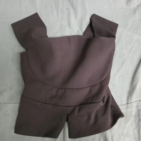 RIVER ISLAND HERITAGE TOP IN BROWN - XS