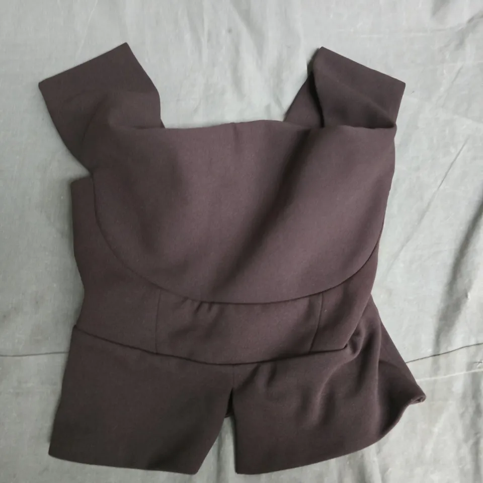 RIVER ISLAND HERITAGE TOP IN BROWN - XS