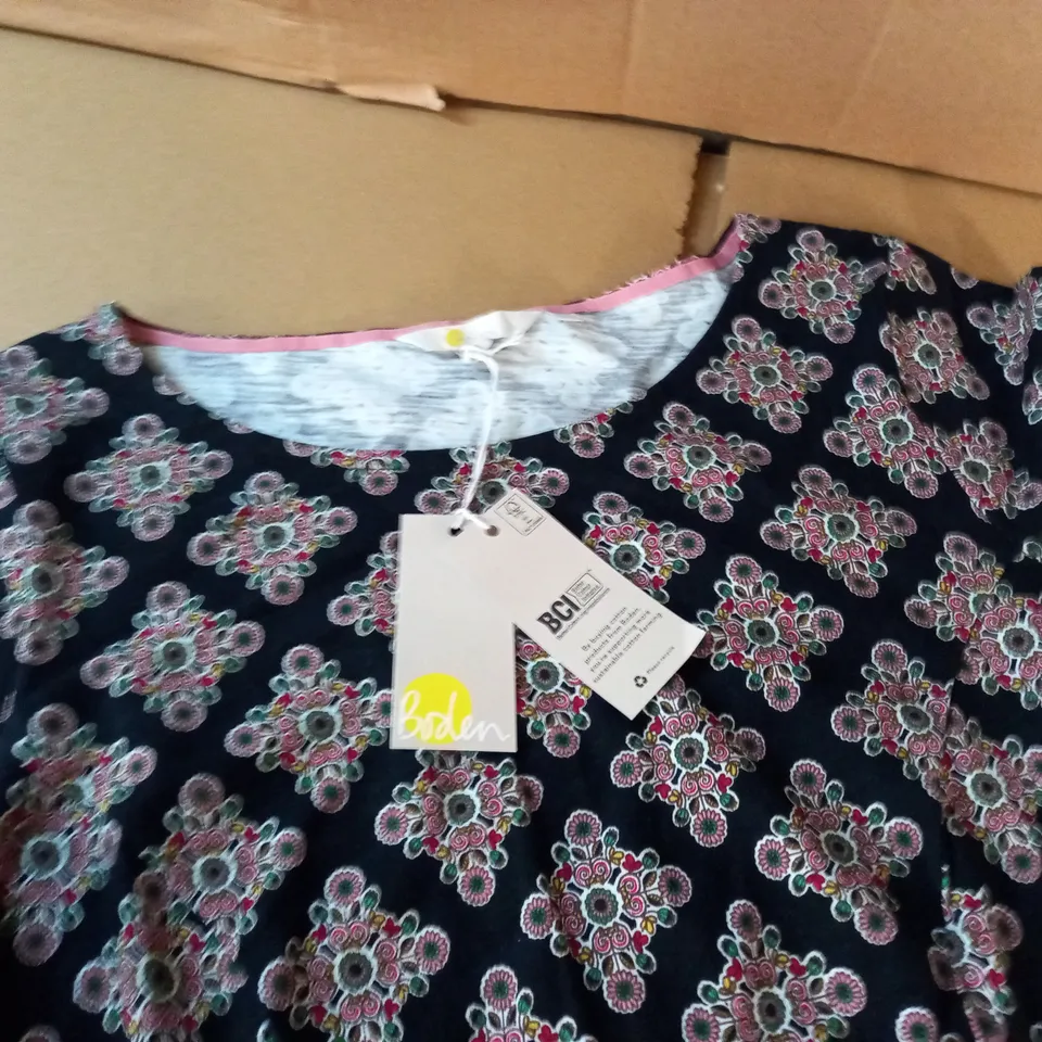 BODEN PATTERNED 3/4 SLEEVED DRESS - UK 14L