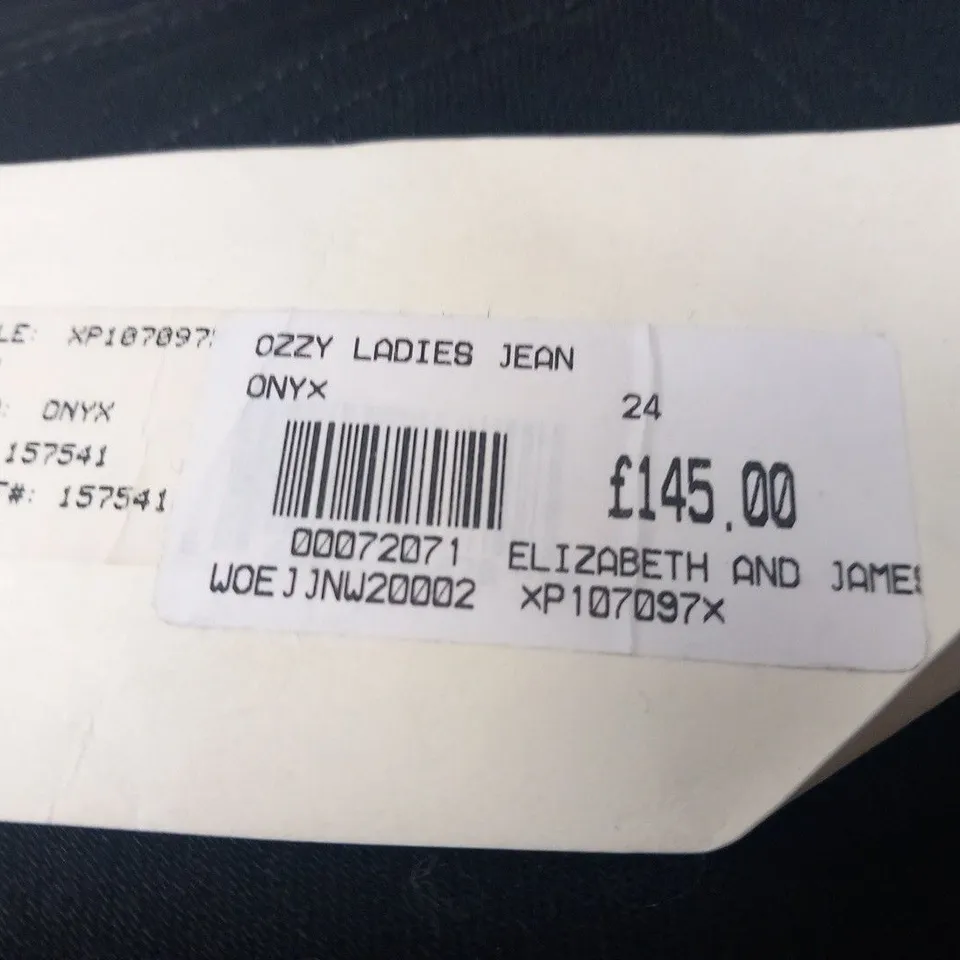 TEXTILE ELIZABETH AND JAMES OZZY LADIES ONYX JEANS SIZE 25