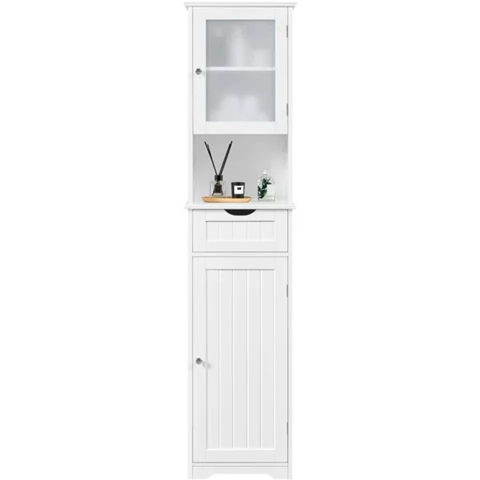 BOXED YAHEETECH FREESTANDING LINEN CABINET (1 BOX)