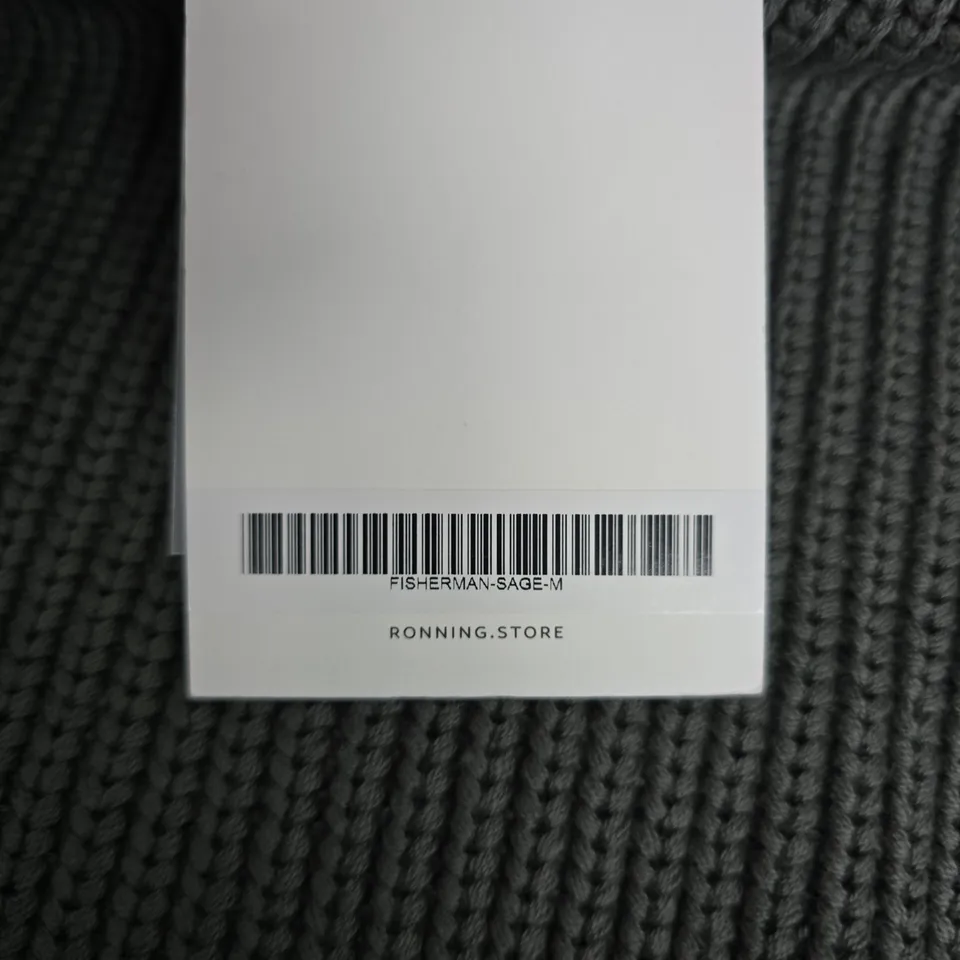 RONNING LONDON FISHERMAN SAGE KNIT SWEATER – SIZE M